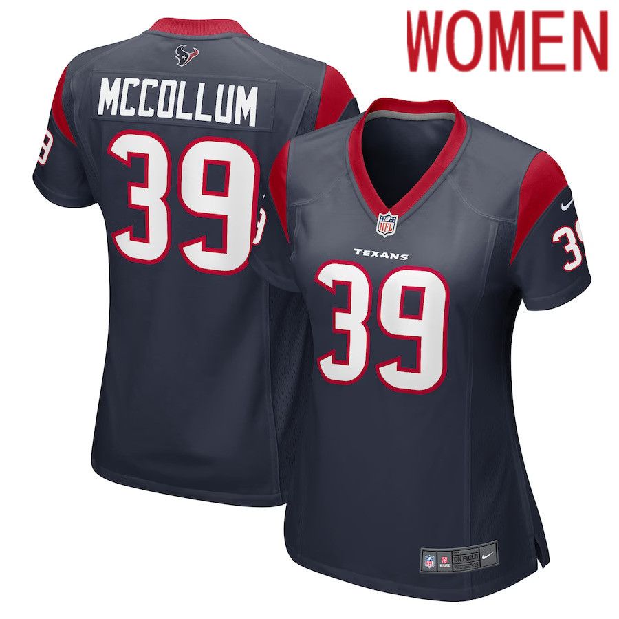 Women Houston Texans #39 Tristin McCollum Nike Navy Game Player NFL Jersey